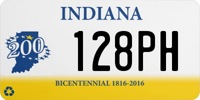 IN license plate 128PH