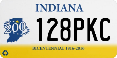 IN license plate 128PKC