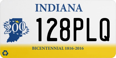 IN license plate 128PLQ