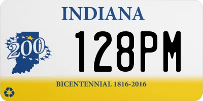 IN license plate 128PM