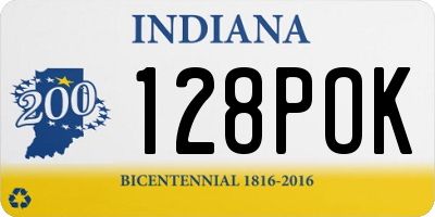 IN license plate 128POK