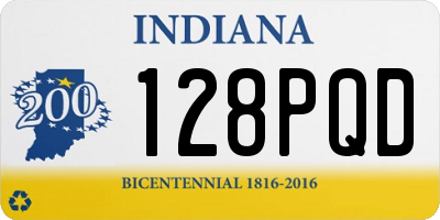 IN license plate 128PQD