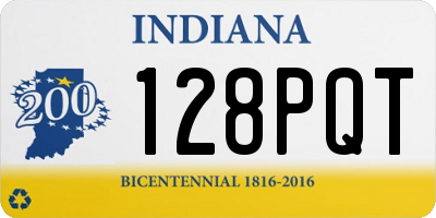 IN license plate 128PQT