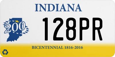 IN license plate 128PR