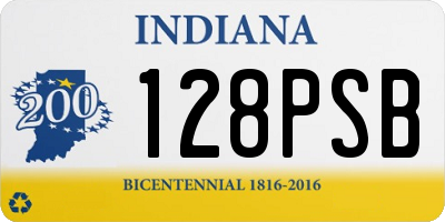 IN license plate 128PSB