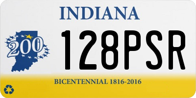 IN license plate 128PSR