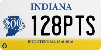 IN license plate 128PTS