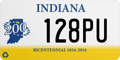 IN license plate 128PU