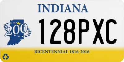 IN license plate 128PXC