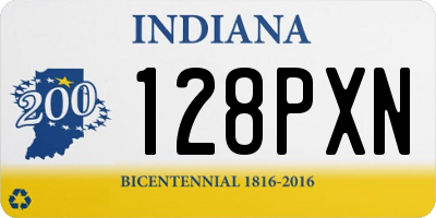 IN license plate 128PXN