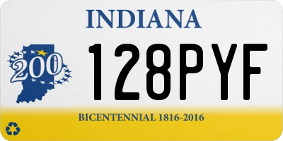 IN license plate 128PYF