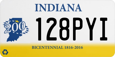 IN license plate 128PYI
