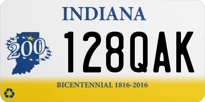 IN license plate 128QAK
