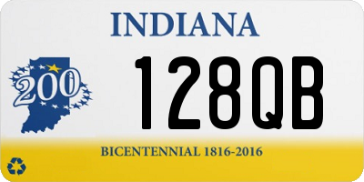 IN license plate 128QB