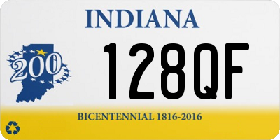 IN license plate 128QF