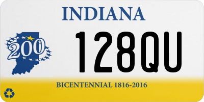 IN license plate 128QU