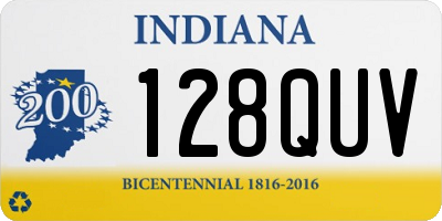 IN license plate 128QUV