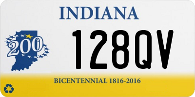 IN license plate 128QV