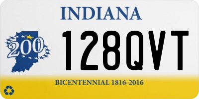 IN license plate 128QVT