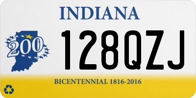 IN license plate 128QZJ
