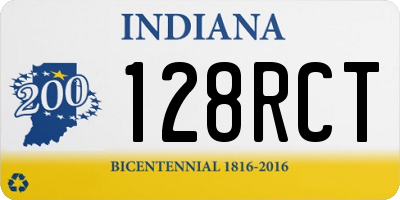 IN license plate 128RCT