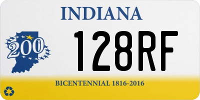 IN license plate 128RF