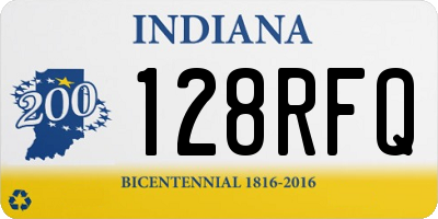 IN license plate 128RFQ