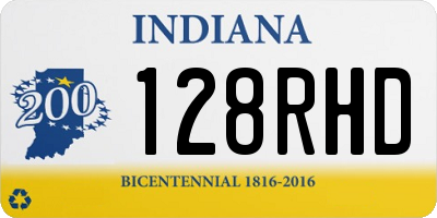 IN license plate 128RHD