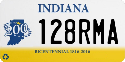 IN license plate 128RMA