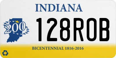 IN license plate 128ROB