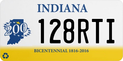 IN license plate 128RTI