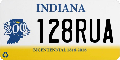 IN license plate 128RUA