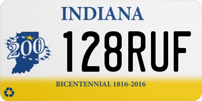IN license plate 128RUF