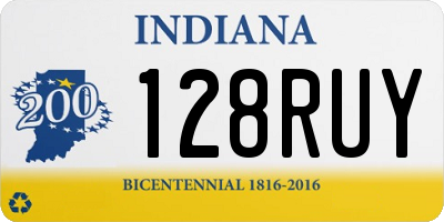IN license plate 128RUY