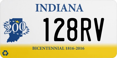 IN license plate 128RV