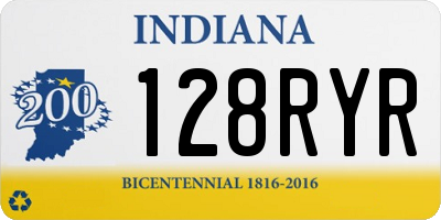IN license plate 128RYR