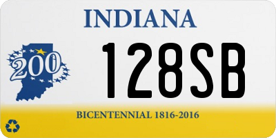 IN license plate 128SB