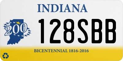IN license plate 128SBB