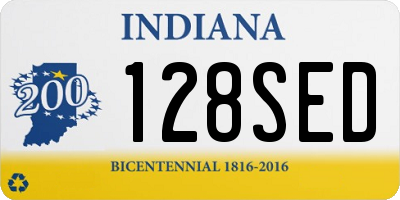 IN license plate 128SED