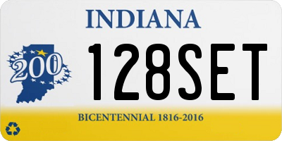 IN license plate 128SET