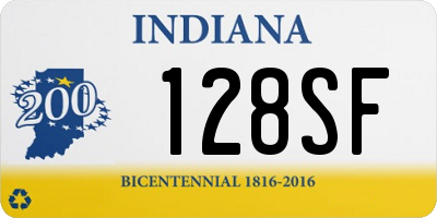 IN license plate 128SF