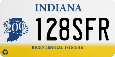 IN license plate 128SFR