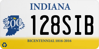 IN license plate 128SIB