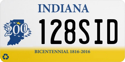 IN license plate 128SID