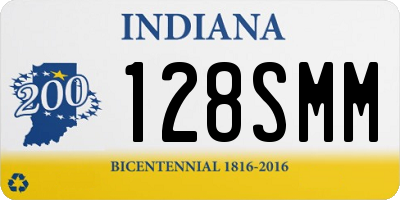IN license plate 128SMM