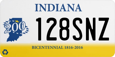IN license plate 128SNZ