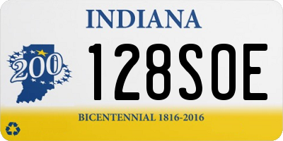 IN license plate 128SOE