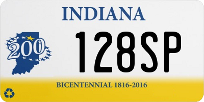 IN license plate 128SP