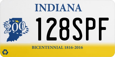 IN license plate 128SPF