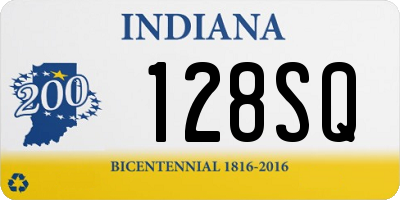 IN license plate 128SQ